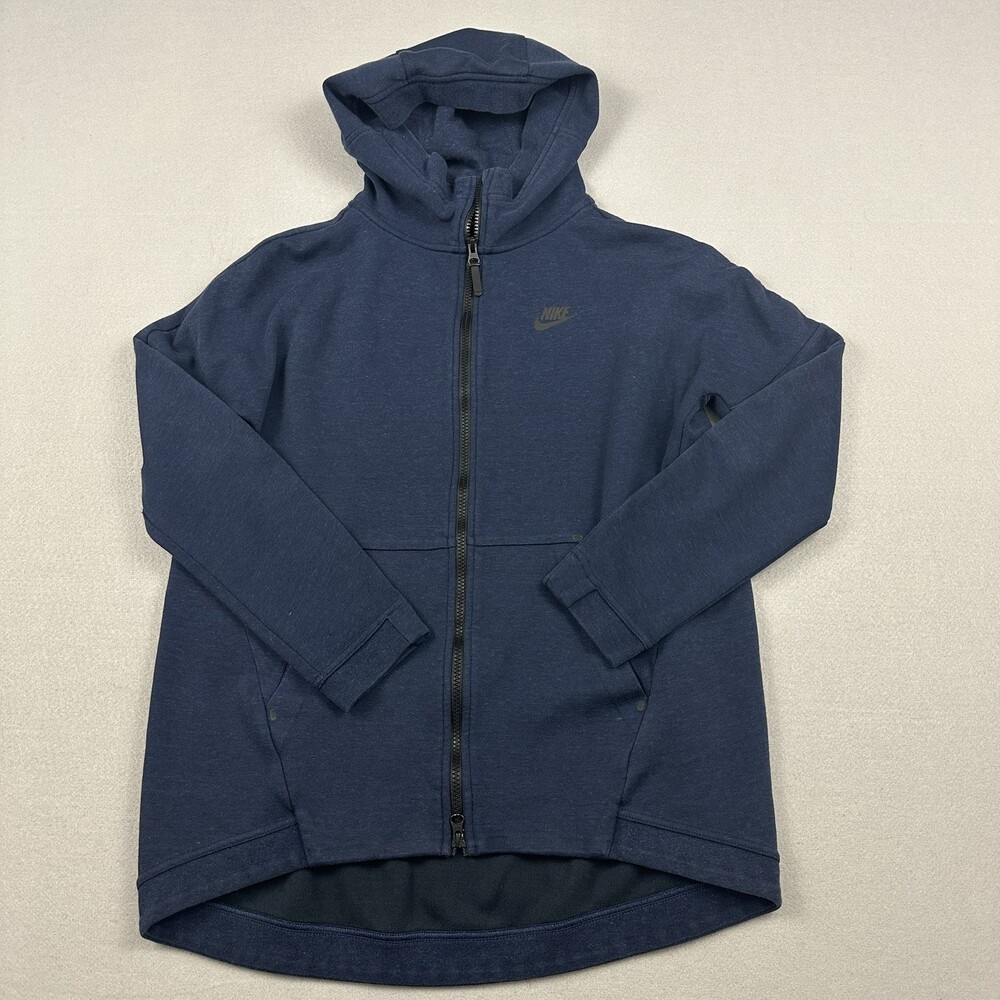 Nike Tech Fleece Jacket Men Small Blue Full Zip Training Cape Hoodie Pockets L